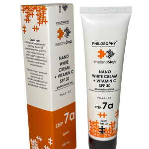 Nano white cream + vitamin C SPF 30 professional use / Отбеливающий нано крем с витамином С и СПФ30
