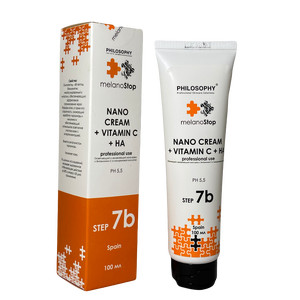 Nano cream + vitamin C + HA professional use / Осветляющий и увлажняющий нано крем с витамином С и гиалуроновой кислотой